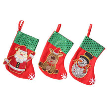 Load image into Gallery viewer, DIY Diamond Painting-3pcs Christmas stocking pendants
