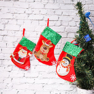 DIY Diamond Painting-3pcs Christmas stocking pendants