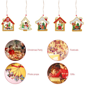 5pcs/set Double Sided Christmas DIY Diamond Painting  Hanging Pendant Trees Decoration