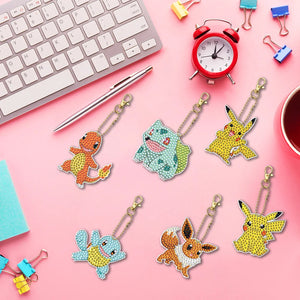 6pcs Cartoon Double-sided Keychain