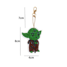 Load image into Gallery viewer, 5Pcs Yoda Double Sided Diamond Painting Keychain
