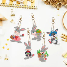 Load image into Gallery viewer, 5pcs Easter Rabbit Double-Sided Drill Keychains
