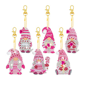 5pcs DIY Diamond Painting Ladybug Gnomes Double-sided Keychains