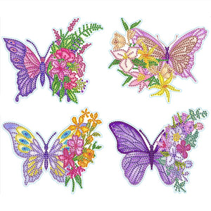 4pcs Butterfly Diamond Painting Free Stickers