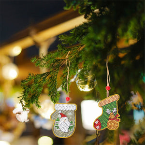 5pcs/set Double Sided Christmas DIY Diamond Painting  Hanging Pendant Trees Decoration