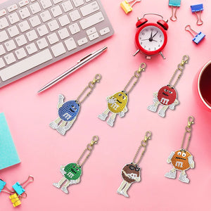 6pcs Cartoon Double-sided Keychain